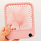 Настільний вентилятор на акумуляторі 5000мАч, від USB, Рожевий / Міні вентилятор / Акумуляторний вентилятор, фото 6