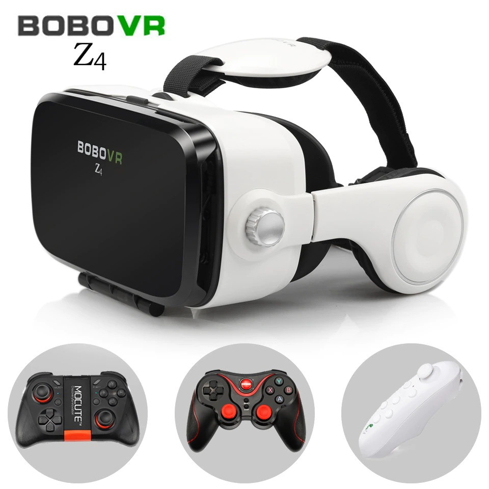 3D Окуляри з навушниками, пультом для смартфона Bobo VR Z4 Віртуальні окуляри з джойстиком