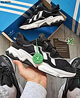 Кросівки чоловічі чорні з білою підошвою 41 Adidas Ozweego