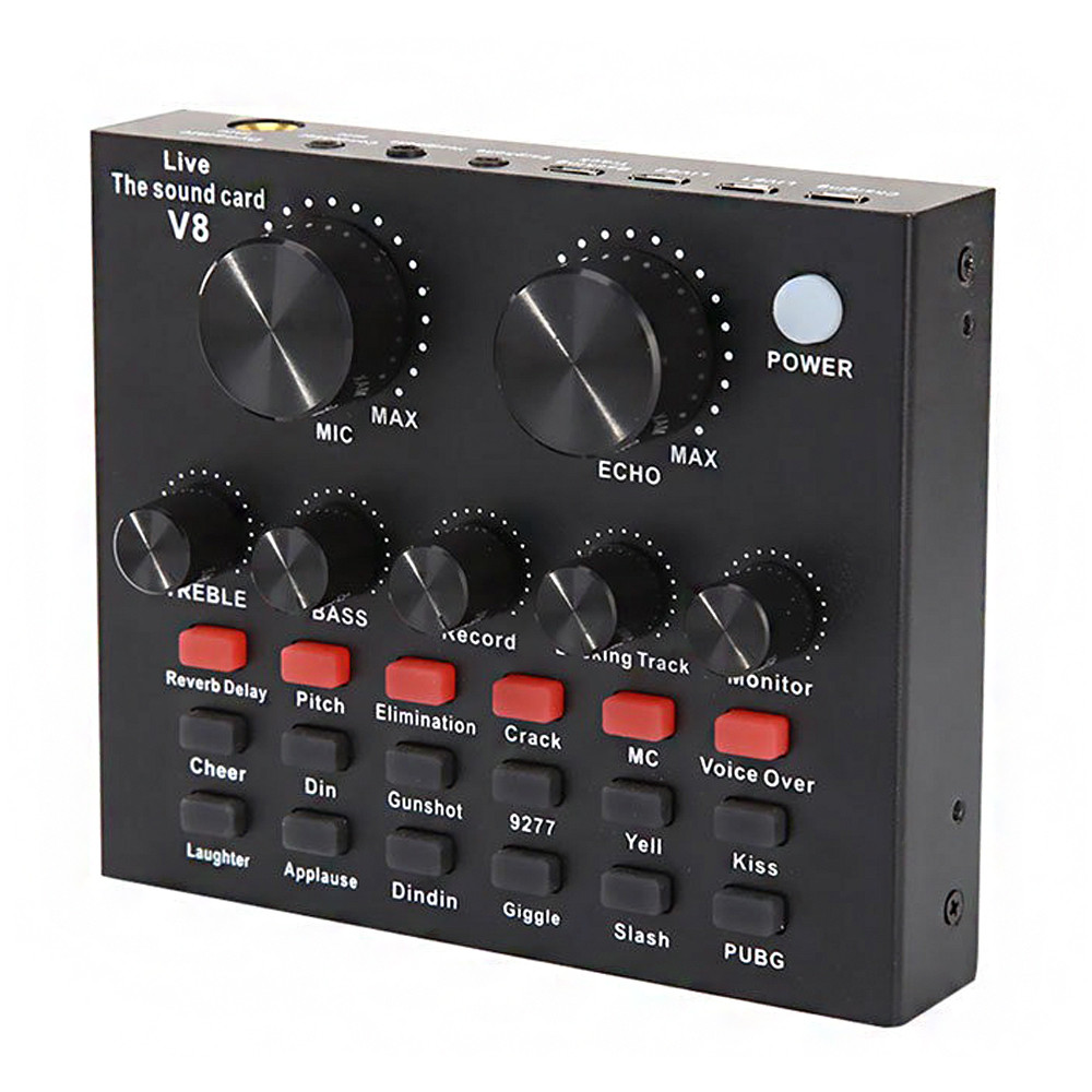 Зовнішня звукова карта V8 Аудіоінтерфейс Bluetooth адаптер Live Sound Card USB-гарнітура для мікрофону