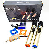 Мікрофон бездротовий з дисплеєм для вокал комплект 2 радіомікрофона RM-20A з базою для підсилювача, фото 2