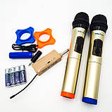 Мікрофон бездротовий з дисплеєм для вокал комплект 2 радіомікрофона RM-20A з базою для підсилювача, фото 3