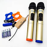 Мікрофон бездротовий з дисплеєм для вокал комплект 2 радіомікрофона RM-20A з базою для підсилювача, фото 4