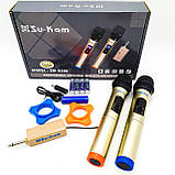 Мікрофон бездротовий з дисплеєм для вокал комплект 2 радіомікрофона RM-20A з базою для підсилювача, фото 6