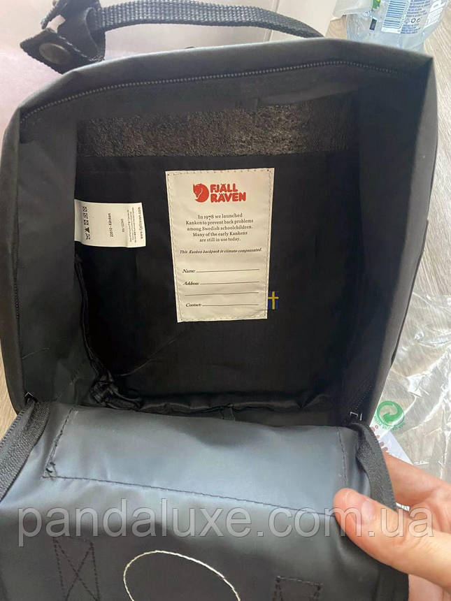 Рюкзак маленький канкен Fjallraven Kanken Mini 7л чорний, фото 4