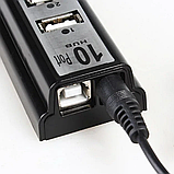 USB Хаб на 10 портів розгалужувач USB HUB 10 PORTS 220V активний з блоком живлення портативний перехідник, фото 9