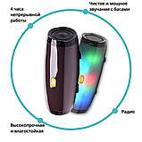 Бездротова Bluetooth-колонка з підсвіткою TG165C-LED-світловузика, USB, microSD, FM, Мікрофон Black, фото 4