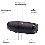 Бездротова Bluetooth-колонка з підсвіткою TG165C-LED-світловузика, USB, microSD, FM, Мікрофон Black, фото 5