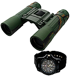 Бінокль Galileo 10x25 компактний, складаний, наближення 10х, з чохлом для перенесення + Годинник SwissArmy, фото 9