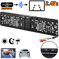 Камера заднього огляду в рамці автомобільного номера Wireless Cam Frame бездротова, ІЧ-підсвітка