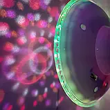 Диско куля музичний проєктор лампа в патрон E27 UFO-7203Bulb Bluetooth, USB, з пультом ДК, 220В, фото 5