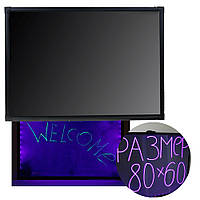 Флуоресцентна Лід дошка 60x80 Shiny FLUORECENT BOARD Рекламна LED панель c фломастером і серветкою