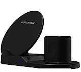 Бездротове зарядний пристрій Smart Pro Wireless fast charge 3в1 док-станція Qi/Lightning, фото 6