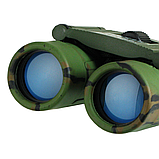 Бінокль портативний 10x25 Bushnell ARMY 100m/1000m складаний, для полювання, туризму, з чохлом + Годинник, фото 9