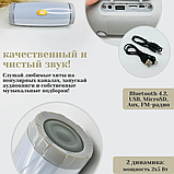 Бездротова Bluetooth колонка з підсвічуванням TG165C-LED світловузика, USB, microSD, FM, Мікрофон Grey, фото 10