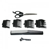 Машина для стрижки волосся провідна Gemei 811GM регулювання довжини стрижки, 4 насадки Чорний, фото 8