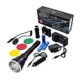 Ручний ліхтар із піддульним кріпленням XBalog BL-Т6L2, ліхтарик тактичний, 3 акумулятори Чорний, фото 5