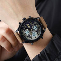 Чоловічий годинник Skmei 1975LDKBNWT Dark Brown-White Leather (1080-2009)