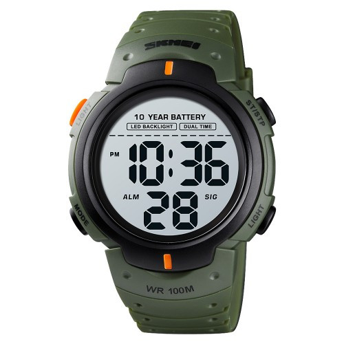 Чоловічий годинник Skmei 1560 Green-Orange (1080-0613)