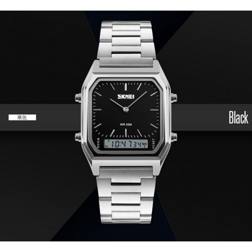 Чоловічий годинник Skmei 1220SIBK Silver-Black (1080-1754), фото 1