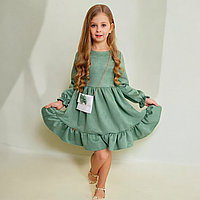 Сукня на дівчинку 128 см Замш 003709 темна м'ята