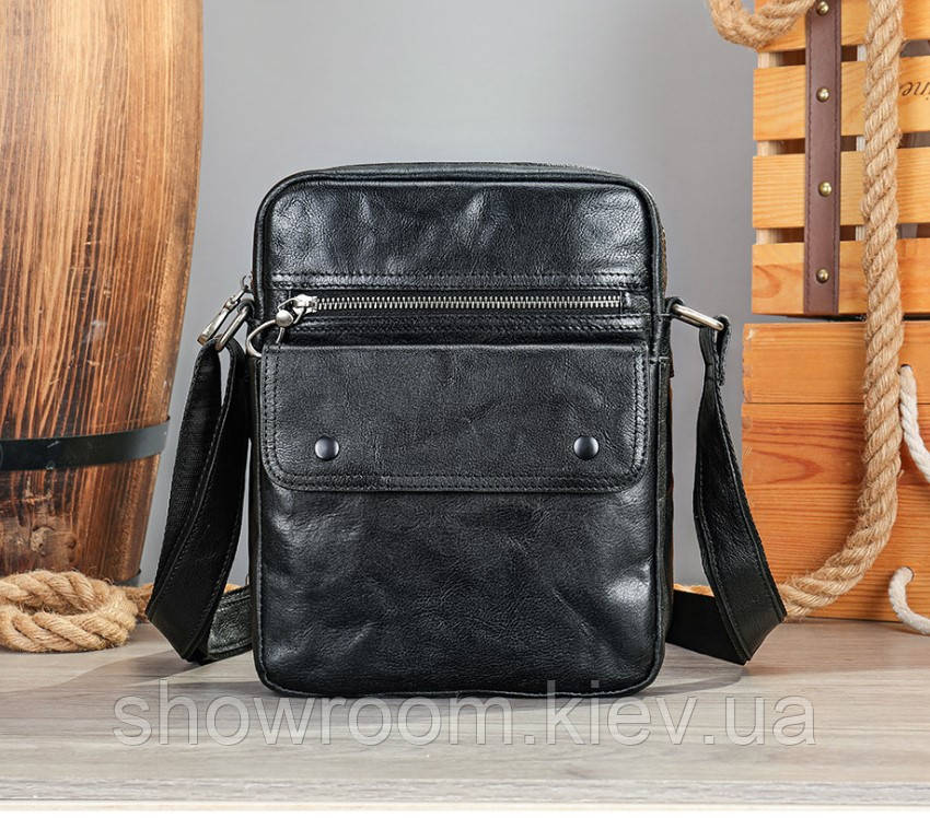 Шкіряна чоловіча сумка середніх розмірів Leather Collection (6119)