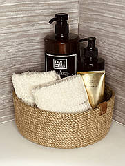 Кошик плетений круглий для організації приблизно 22х 9 см, частина інтер'єру, яка створює затишок