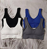 Жіночий топ в рубчик з поролоном чашка В/С 5 кольорів, фото 3