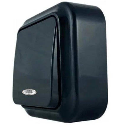 Вимикач Marshel MAGLEV (МАГЛІВ) накладний 1 кл. з підсвічуванням чорний VO10-139 BLACK, фото 1