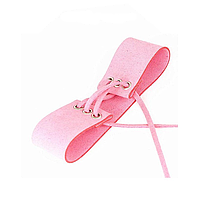 Оксамитовий чокер-кольє жіночий на шнурівці, Рожевий