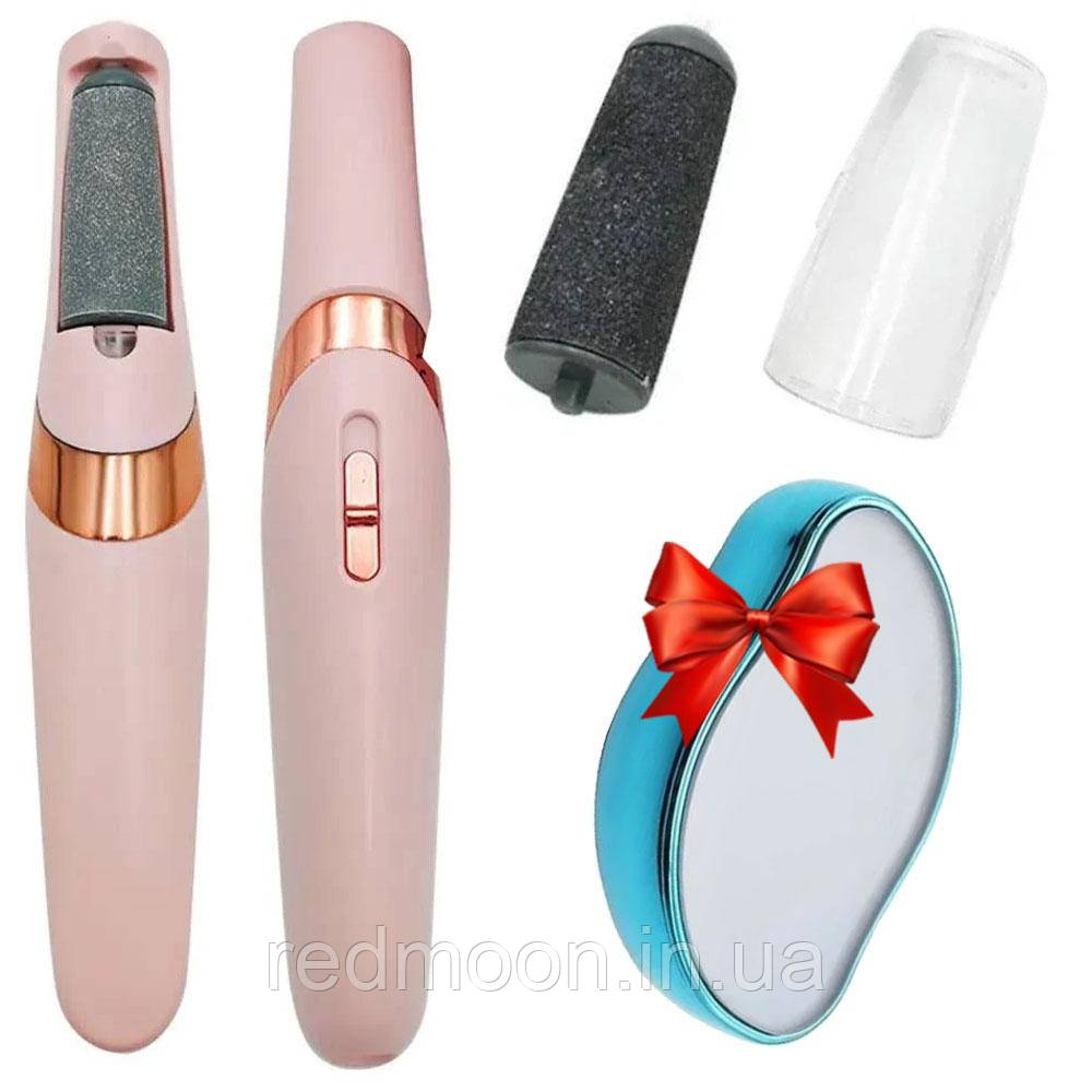 Електро пемза для ніг Flawless Pedi + Епілятор кристал / Акумуляторна роликова пилка для п'ят, фото 1