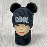 М 90051. Комплект для хлопчика: шапка з флісом "COOL " і хомут, розмір вільний, різні кольори 2-7 років, фото 4