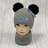 М 90051. Комплект для хлопчика: шапка з флісом "COOL " і хомут, розмір вільний, різні кольори 2-7 років, фото 6