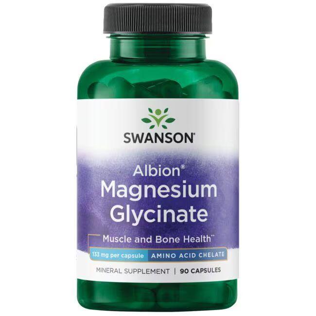 Вітаміни та мінерали Swanson Albion Magnesium Glycinate, 90 капсул EXP