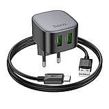 Мережний зарядний пристрій Hoco CS34A 2USB QC 18W+USB Hoco CS34A Rayo QC3.0 Type-C, фото 2