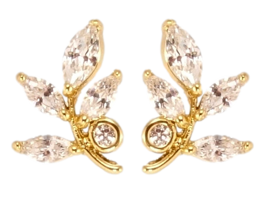 Сережки Xuping QQMM Позолота 14K пусети "Кристальні гілочки"
