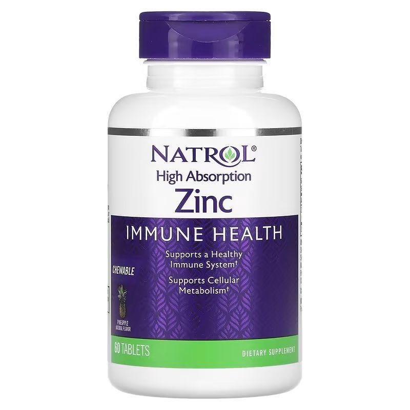 Вітаміни та мінерали Natrol Zinc, 60 жувальних таблеток