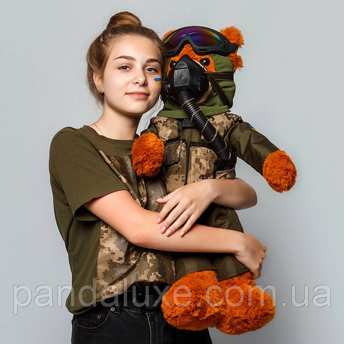 М'яка іграшка плюшевий ведмедик Льотчик ВПС України, фото 1