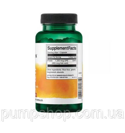 Фолієва кислота Swanson Folic Acid 800 мкг 250 капс., фото 3