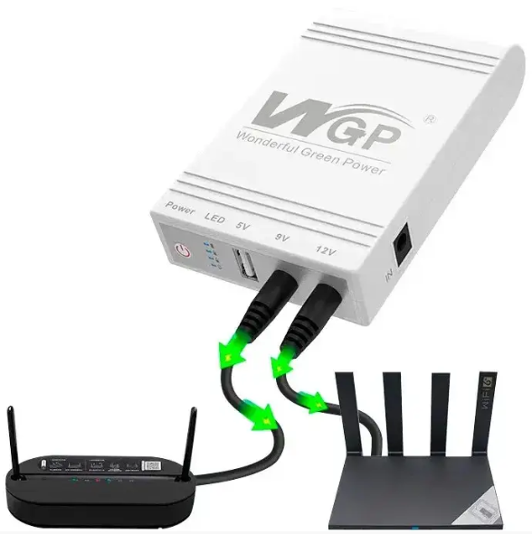 Джерело безперебійного живлення для роутера UPS WGP-103 10400 mAh на 5V 9V 12V, фото 1