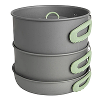 Набір Кемпингового Посуду Bo-Camp Explorer XL 4 Pieces Hard Anodized Grey/Green (2200249) Туристичний Посуд, фото 9