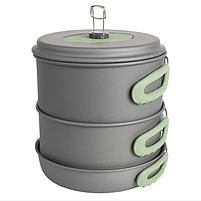 Набір Кемпингового Посуду Bo-Camp Explorer XL 4 Pieces Hard Anodized Grey/Green (2200249) Туристичний Посуд, фото 10