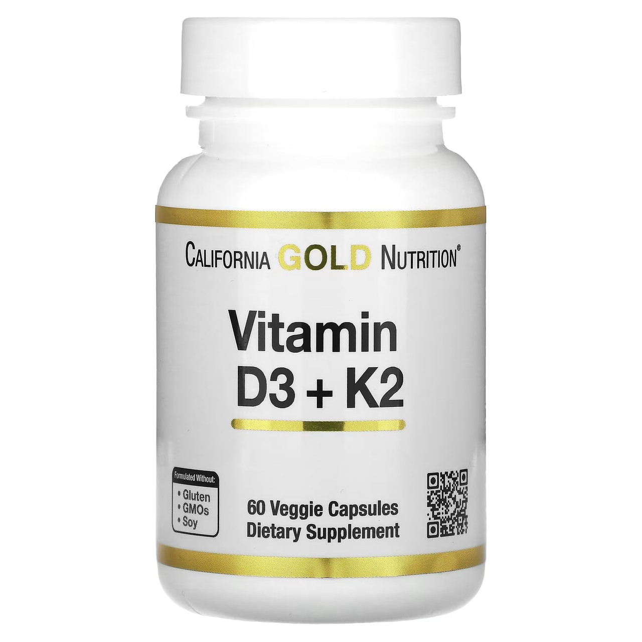 Вітамін D3+K2 California Gold Nutrition Vitamin D3 + K2 60 капс.