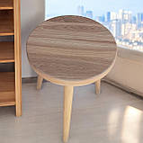 Журнальний кавовий столик Монро на трьох ніжках з дерева ясен 47см, фото 4