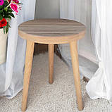 Журнальний кавовий столик Монро на трьох ніжках з дерева ясен 47см, фото 5