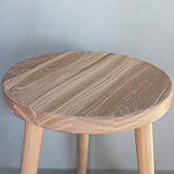 Журнальний кавовий столик Монро на трьох ніжках з дерева ясен 47см, фото 6