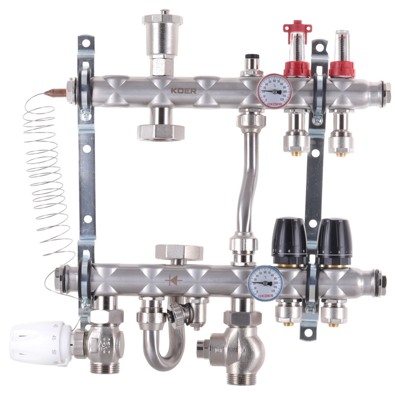 Колектор теплої підлоги KOER KR.S1012-8 контурів, фото 1