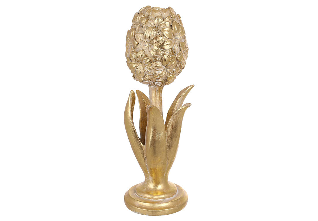 Підсвічник для столової свічки Гіацинт 9*24 см, колір — золото, фото 1