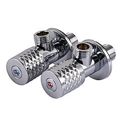 !Комплект кранів кутових кераміка PROFESSIONAL EXCLUSIVE 1/2″X1/2″ 9999 CHROME (000028340)