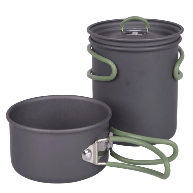 Набір Кемпингового Посуду Bo-Camp Explorer 2 Pieces Hard Anodized Anthracite / Green (2200240) Туристичний Посуд